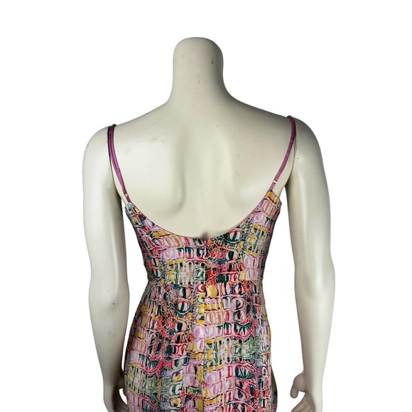 Sies Marjan Farrah Croco Printed Midi Slip Dress 2 Colorful Cocktail Drape Neck - Picture 7 of 12